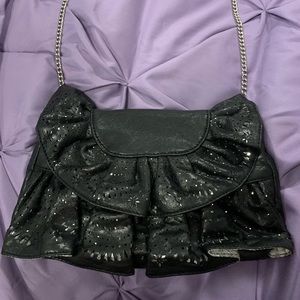 Black Ruffle Crossbody